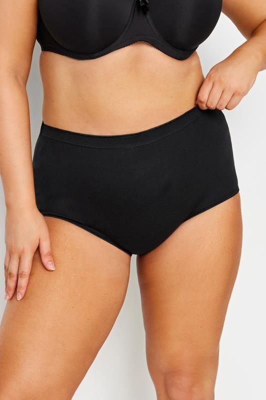  Grande Taille YOURS Curve 5 PACK Black Stretch Full Briefs