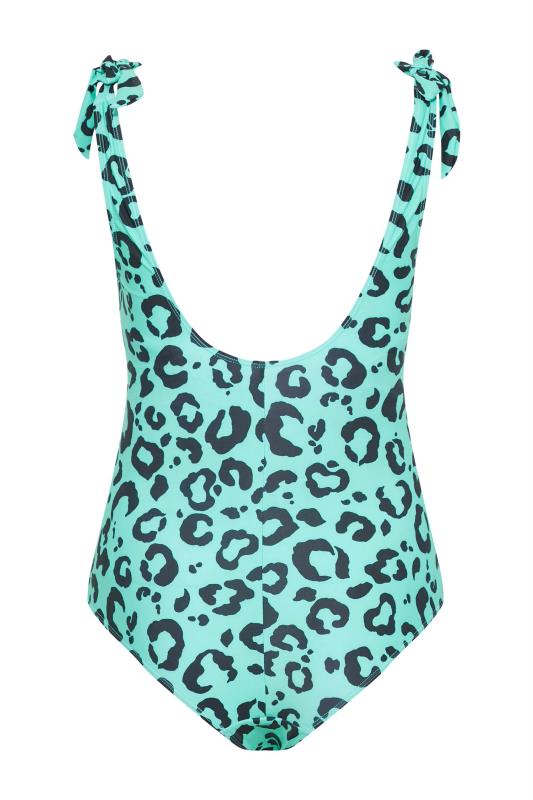 BUMP IT UP MATERNITY  Plus Size Blue Leopard Print Low Cut Swimsuit Sizes 16-32 7
