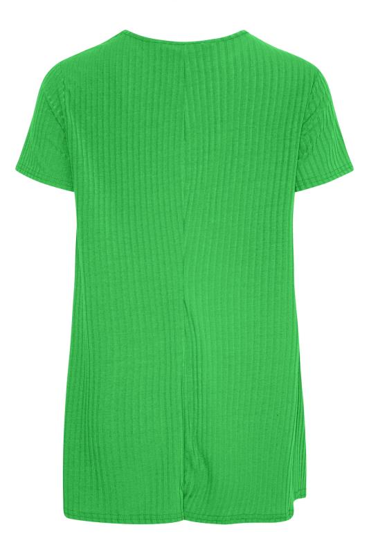 LTS Green Short Sleeve Ribbed Swing Top_BK.jpg