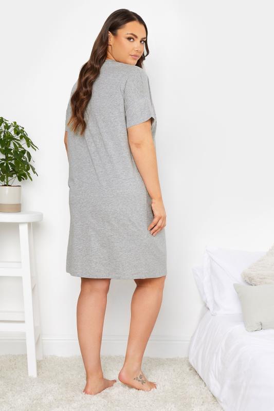 YOURS Plus Size Grey 'Gangsta Napper' Sleep Tee Nightdress | Yours Clothing 3
