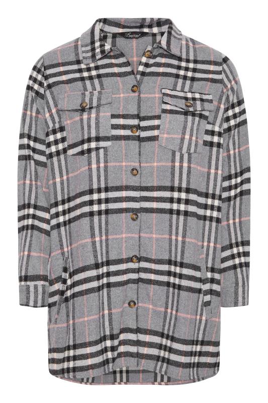 LIMITED COLLECTION Curve Grey Checked Shacket_F.jpg