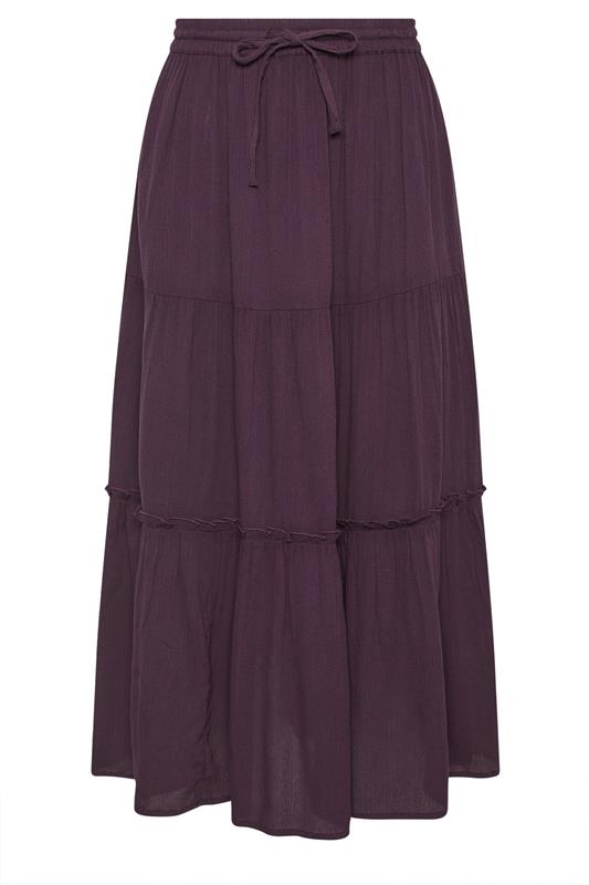 M&Co Petite Berry Purple Crinkle Maxi Skirt | M&Co 5