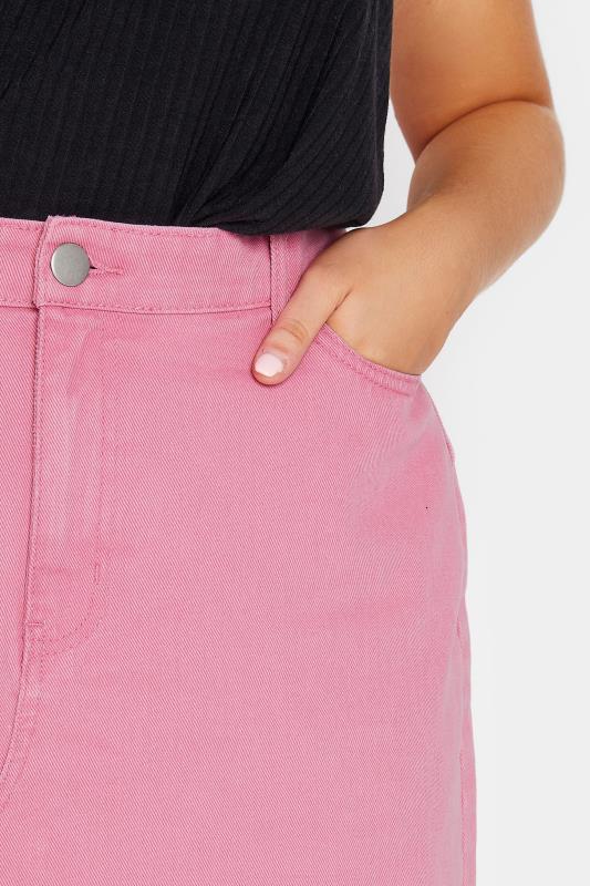YOURS Plus Size Pink Denim Skirt | Yours Clothing 6