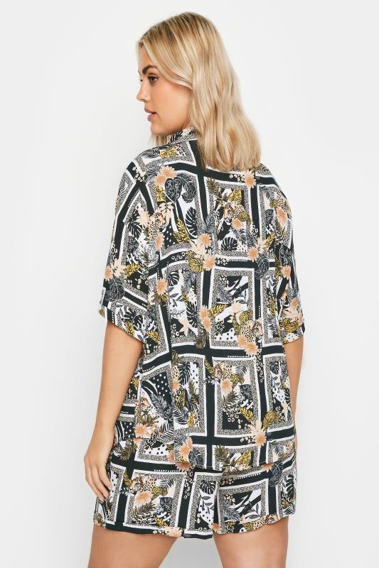 LIMITED COLLECTION Plus Size Black Leopard Print Crinkle Shirt | Yours Clothing 4