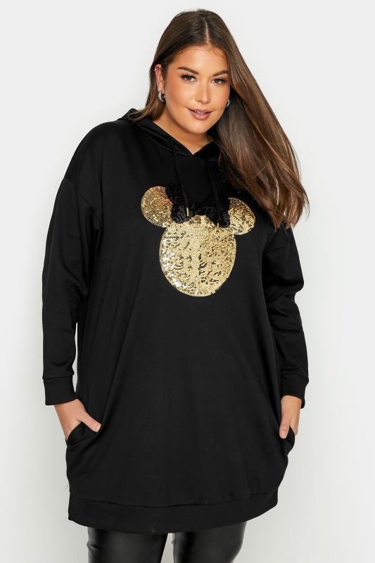  Grande Taille DISNEY Black Minnie Mouse Sequin Hoodie