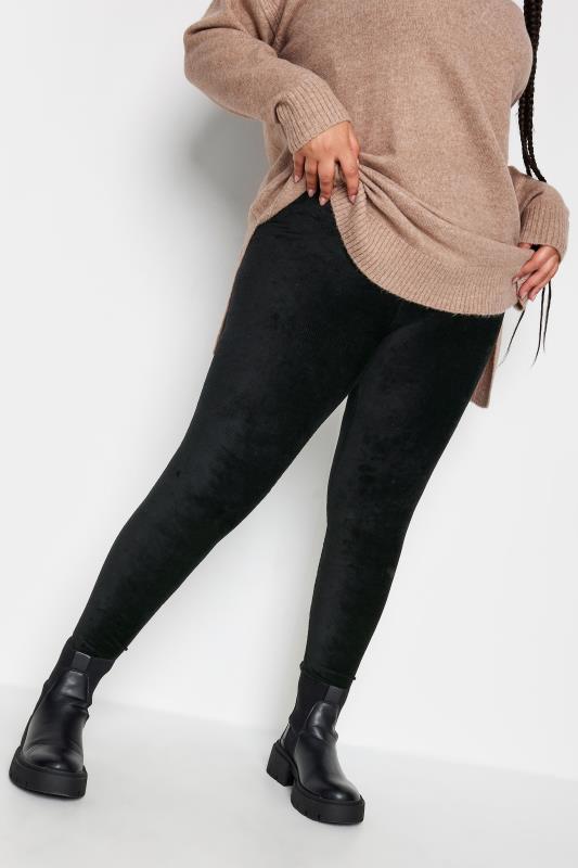  Grande Taille YOURS Curve Black Cord Stretch Leggings