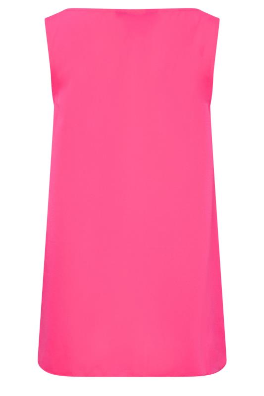 LTS Tall Hot Pink Ruffle Front Sleeveless Top | Long Tall Sally  7