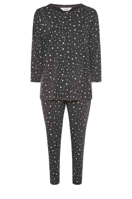Curve Grey Star Print Pyjama Set_F.jpg