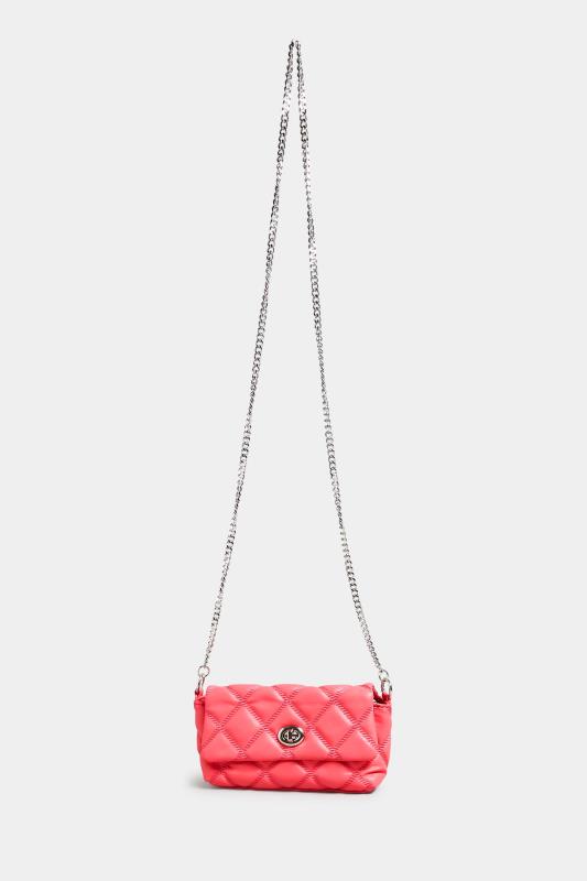 Pink Quilted Glitter Cross Body Bag 1