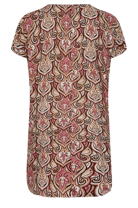 YOURS Plus Size Brown Paisley Print Shift Dress | Yours Clothing 7