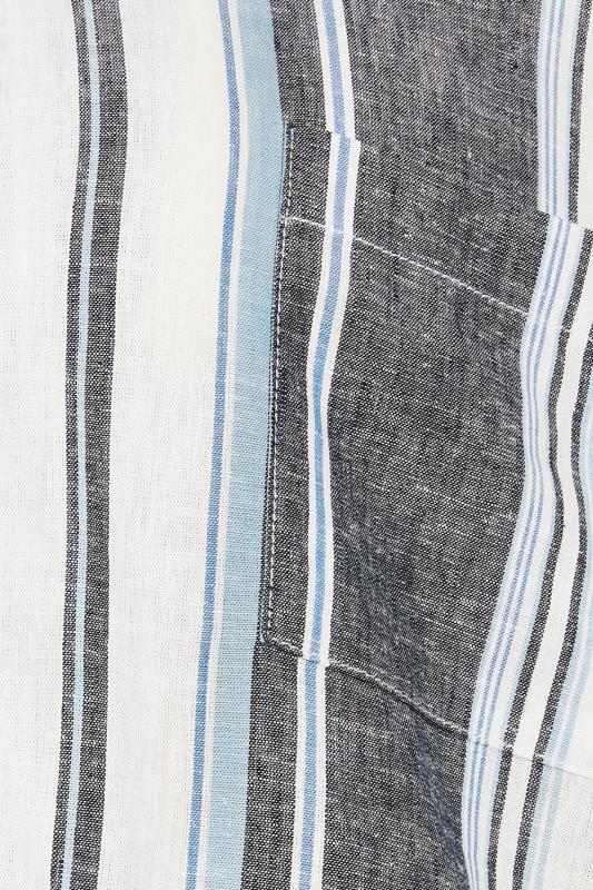 BadRhino Blue Striped Short Sleeve Linen Shirt | BadRhino 4