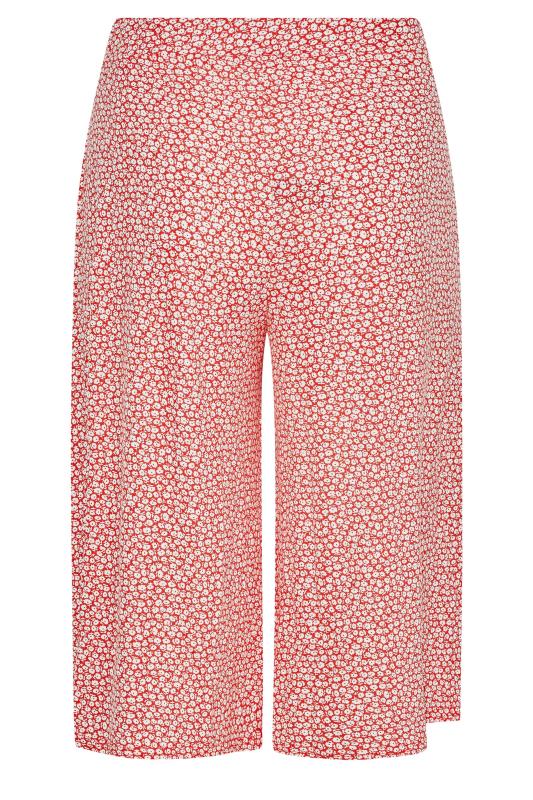 Curve Red Ditsy Print Jersey Culottes_Y.jpg