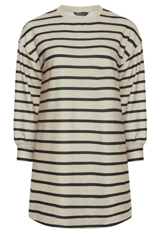 YOURS Plus Size Beige Brown Striped Jumper Dress | Yours Clothing 5
