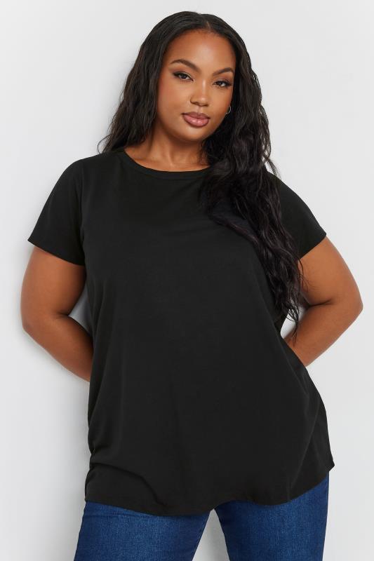 YOURS 2 PACK Plus Size Black Core T-Shirts | Yours Clothing 2