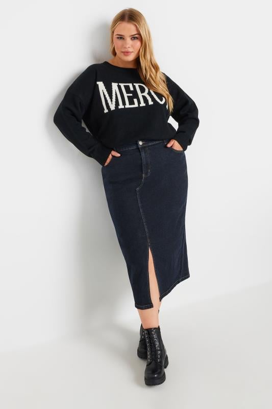 YOURS Plus Size Indigo Blue Stretch Denim Midaxi Skirt | Yours Clothing 4