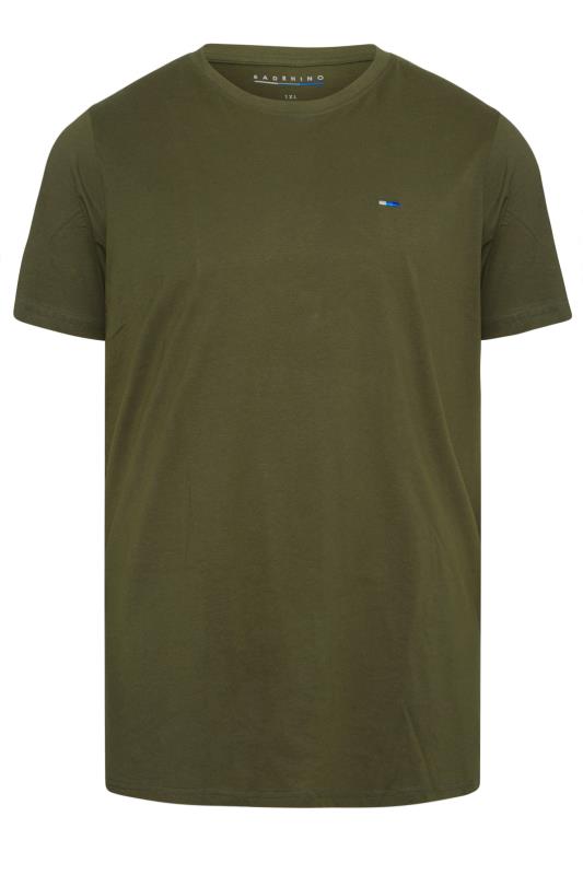 BadRhino Big & Tall Khaki Green Plain T-Shirt 2