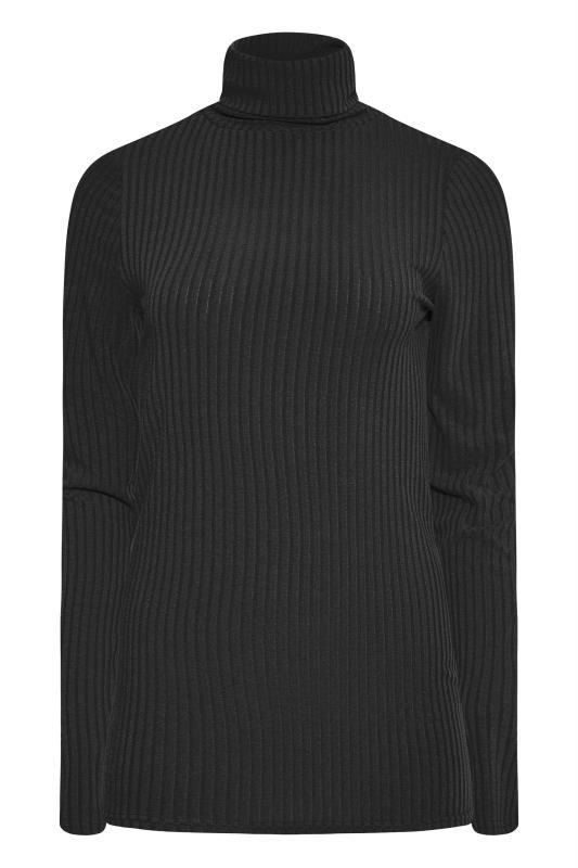 LTS Black Ribbed Roll Neck Top 5