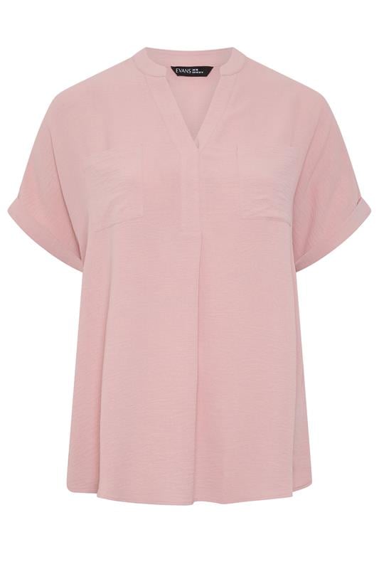 EVANS Plus Size Rose Pink Overhead Utility Shirt | Evans 5