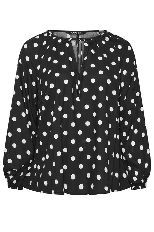 YOURS Plus Size Black Polka Dot Print Blouse | Yours Clothing 6
