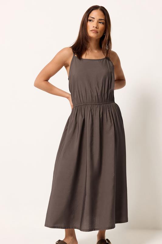  PixieGirl Petite Chocolate Brown Midi Dress