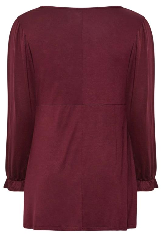 LIMITED COLLECTION Curve Berry Red Ruched Top 8