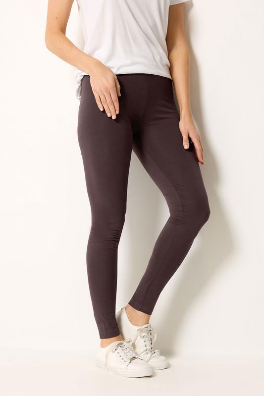 LTS Tall Women's Chocolate Brown Cotton Stretch Leggings | Long Tall Sally 1