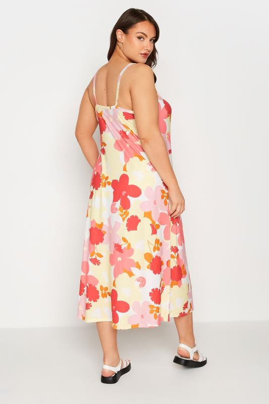 LIMITED COLLECTION Curve Yellow Floral Ruched Dress 3