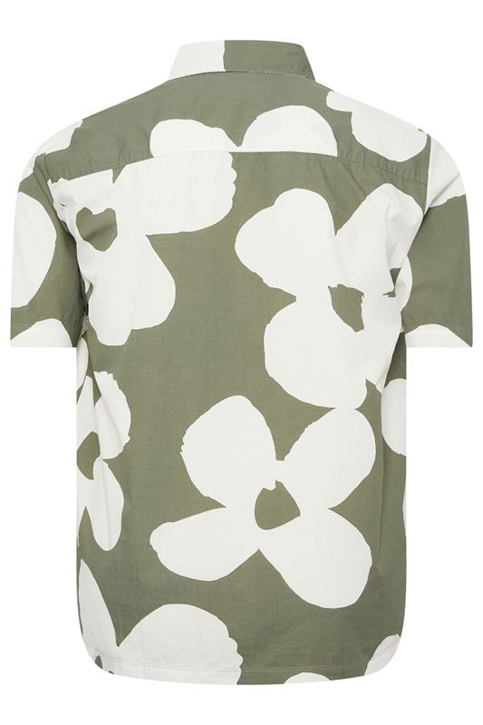 BadRhino Big & Tall Green Flower Poplin Shirt | BadRhino 6