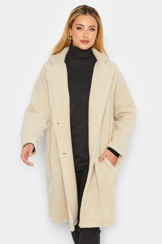 YOURS LUXURY Plus Size Curve Cream Faux Fur Coat 2