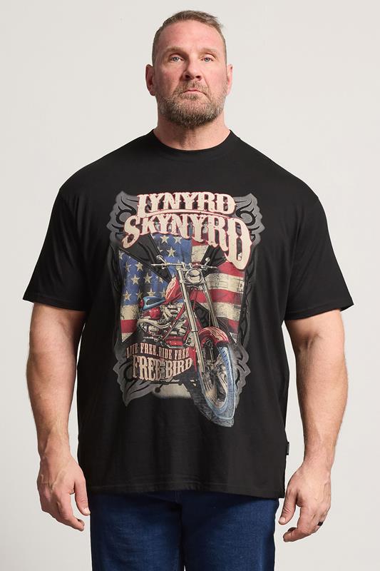 BadRhino Big & Tall Camiseta negra con gráfico de bicicleta de Lynyrd Skynyrd