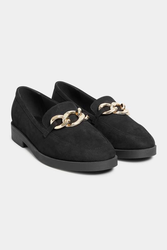 LTS Black Gold Chain Loafer In Standard D Fit 2