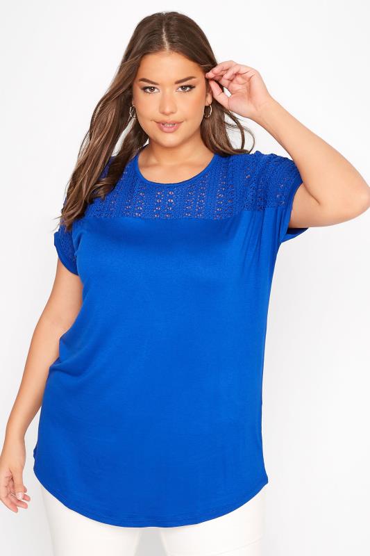 Curve Cobalt Blue Lace Detail T-Shirt 1