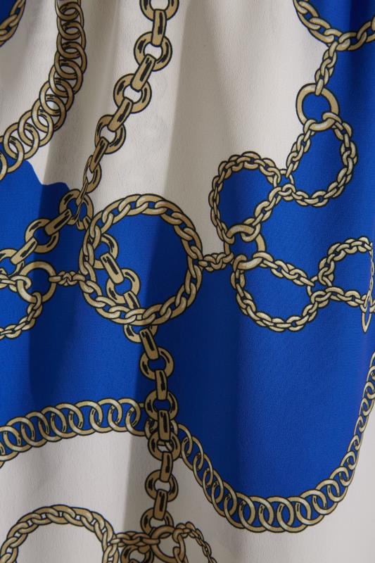 YOURS LONDON Curve Blue Chain Print Wrap Dress 5