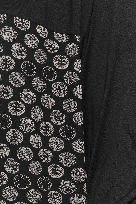 Plus Size Black Geometric Spot Print Colour Block Cardigan | Yours Clothing 5