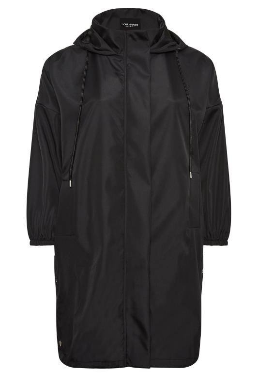 YOURS LUXURY Curve Black Longline Raincoat | Yours Clothing 6