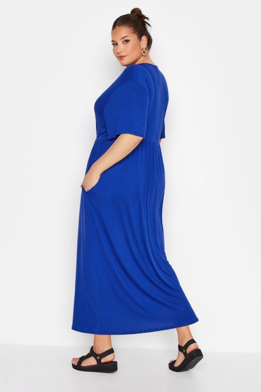 LIMITED COLLECTION Curve Cobalt Blue Throw On Maxi Dress 3
