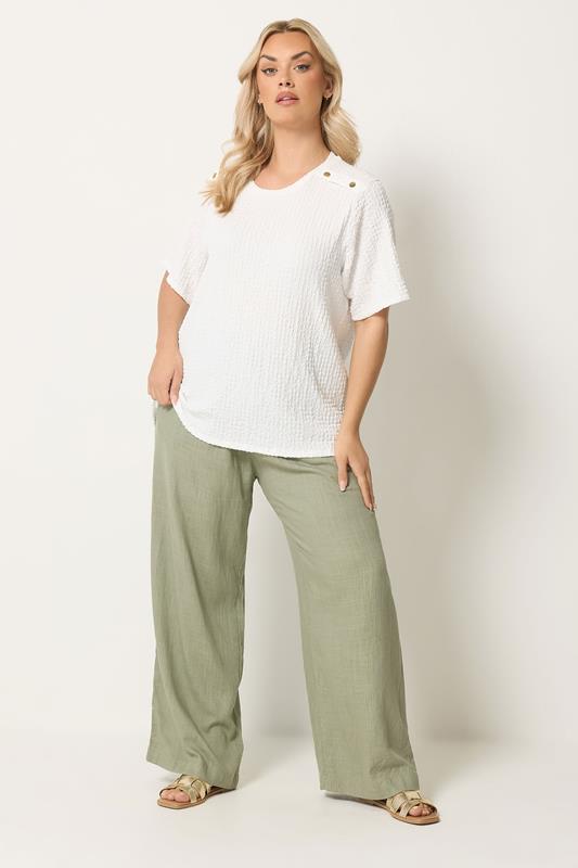 YOURS Plus Size White Bubble Texture Top | Yours Clothing 1