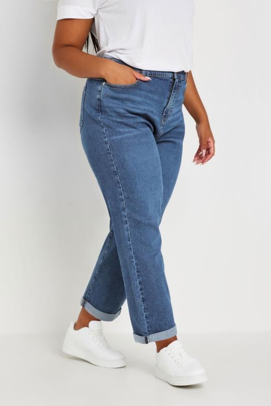  YOURS Curve Mid Blue Boyfriend Jeans