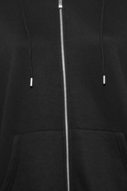 Curve Plus Size Black Longline Zip Hoodie | Yours Clothing 5