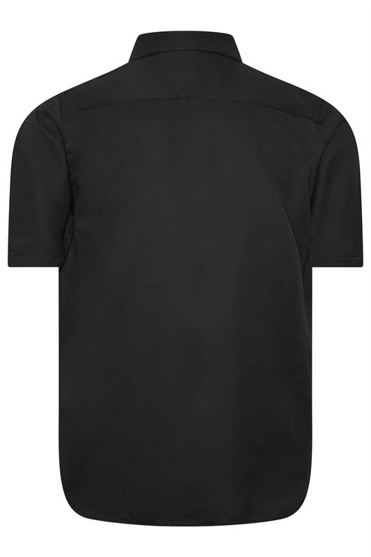 KAM Big & Tall Black Dobby Textured Shirt | BadRhino 5