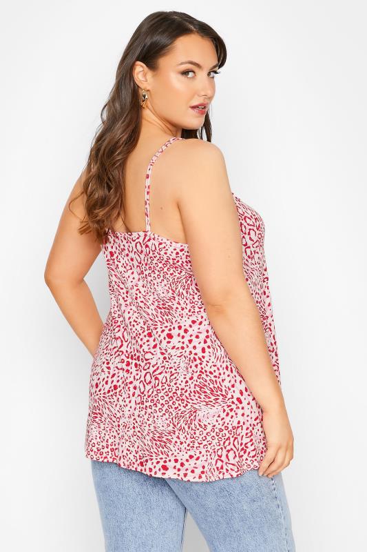 LIMITED COLLECTION Plus Size Pink Mixed Animal Print Strap Detail Cami Top | Yours Clothing  3