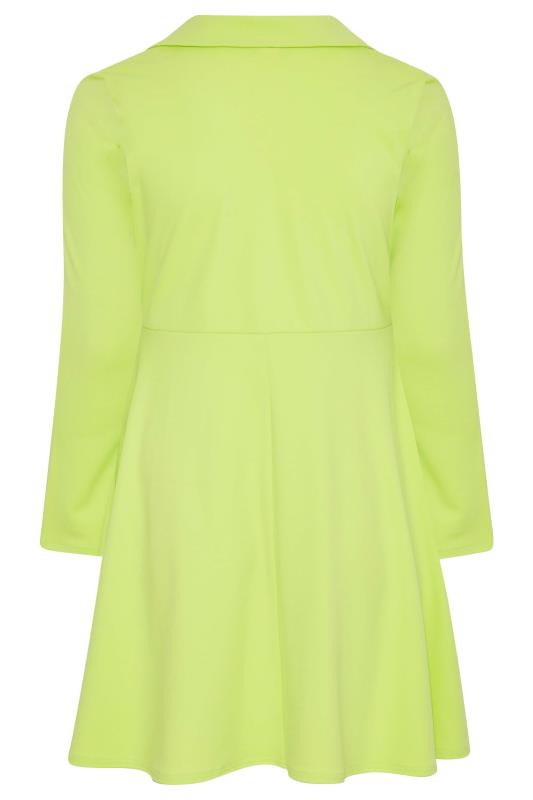 LIMITED COLLECTION Plus Size Lime Green Blazer Dress | Yours Clothing 7