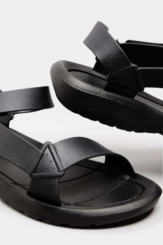 LIMITED COLLECTION Black Velcro Strap Sandals In Wide EE Fit_D.jpg