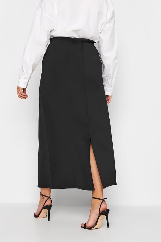 Plus Size  Curve Black Spilt Hem Maxi Pencil Skirt