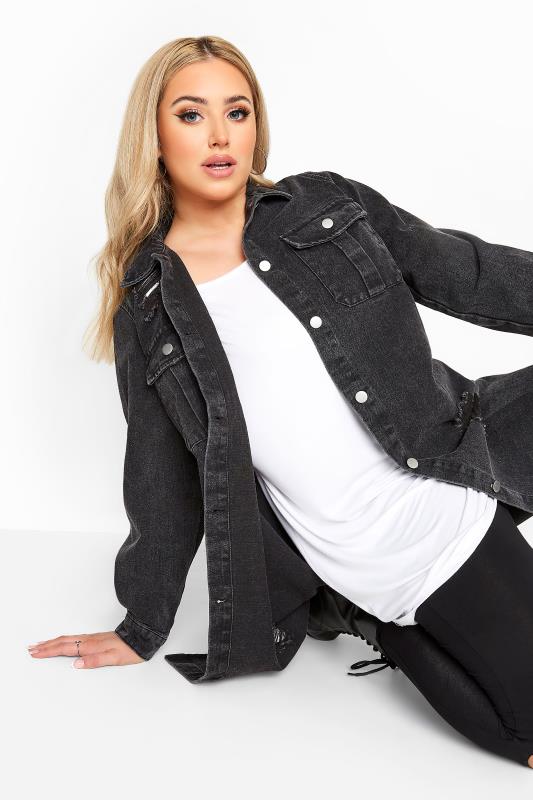 black denim shacket