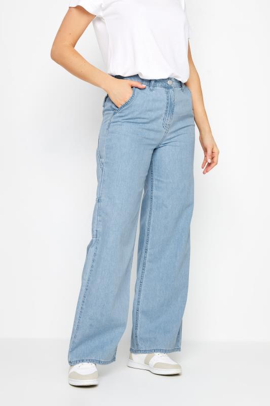 LTS Tall Women's Blue Carpenter Style Wide Leg Jeans | Long Tall Sally 2