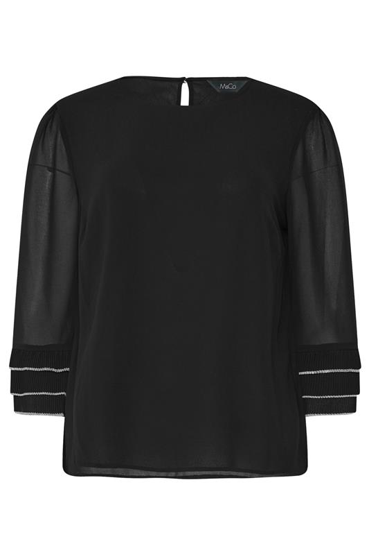 M&Co Black Frill Sleeve Blouse | M&Co 5