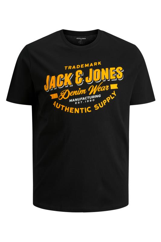 JACK & JONES Black Logo Crew Neck T-Shirt_F.jpg