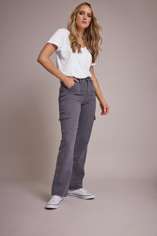  LTS Tall Grey Straight Leg Cargo Jeans