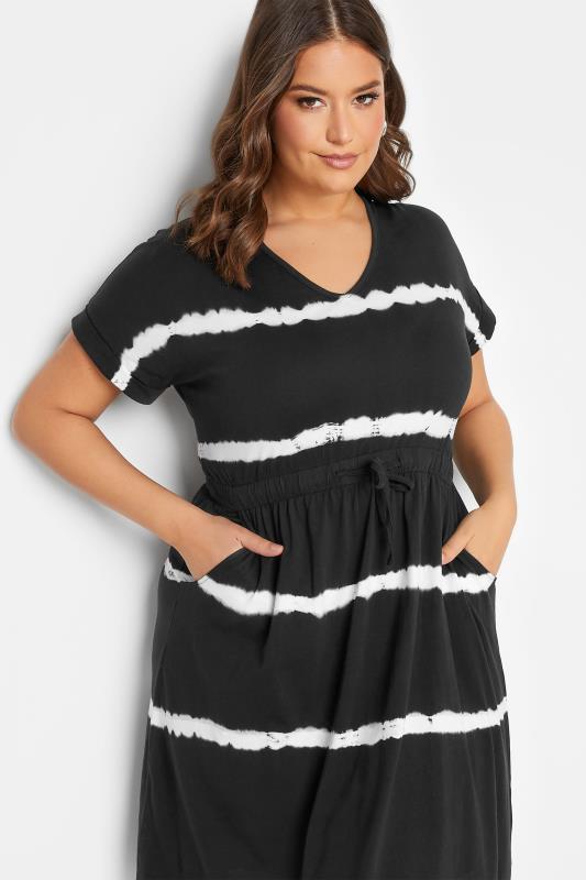 YOURS Plus Size Black Tie Dye Dress | Yours Clothing 4